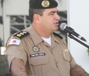 Tenente coronel Sávio na abertura da solenidade